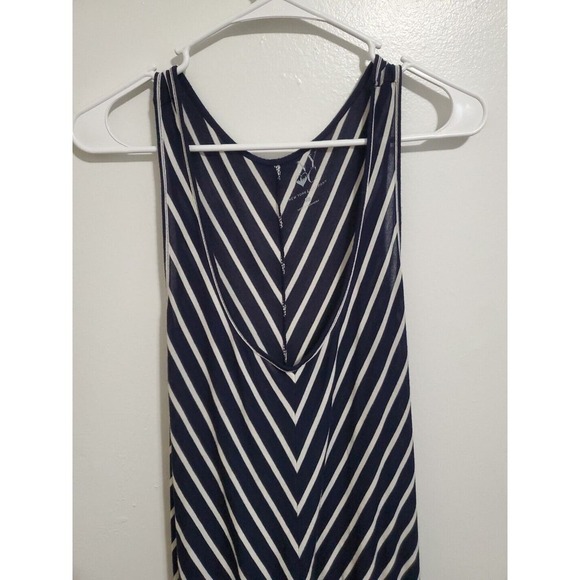 NEW YORK & CO Size L Striped Dress Blue And White - Picture 2 of 4
